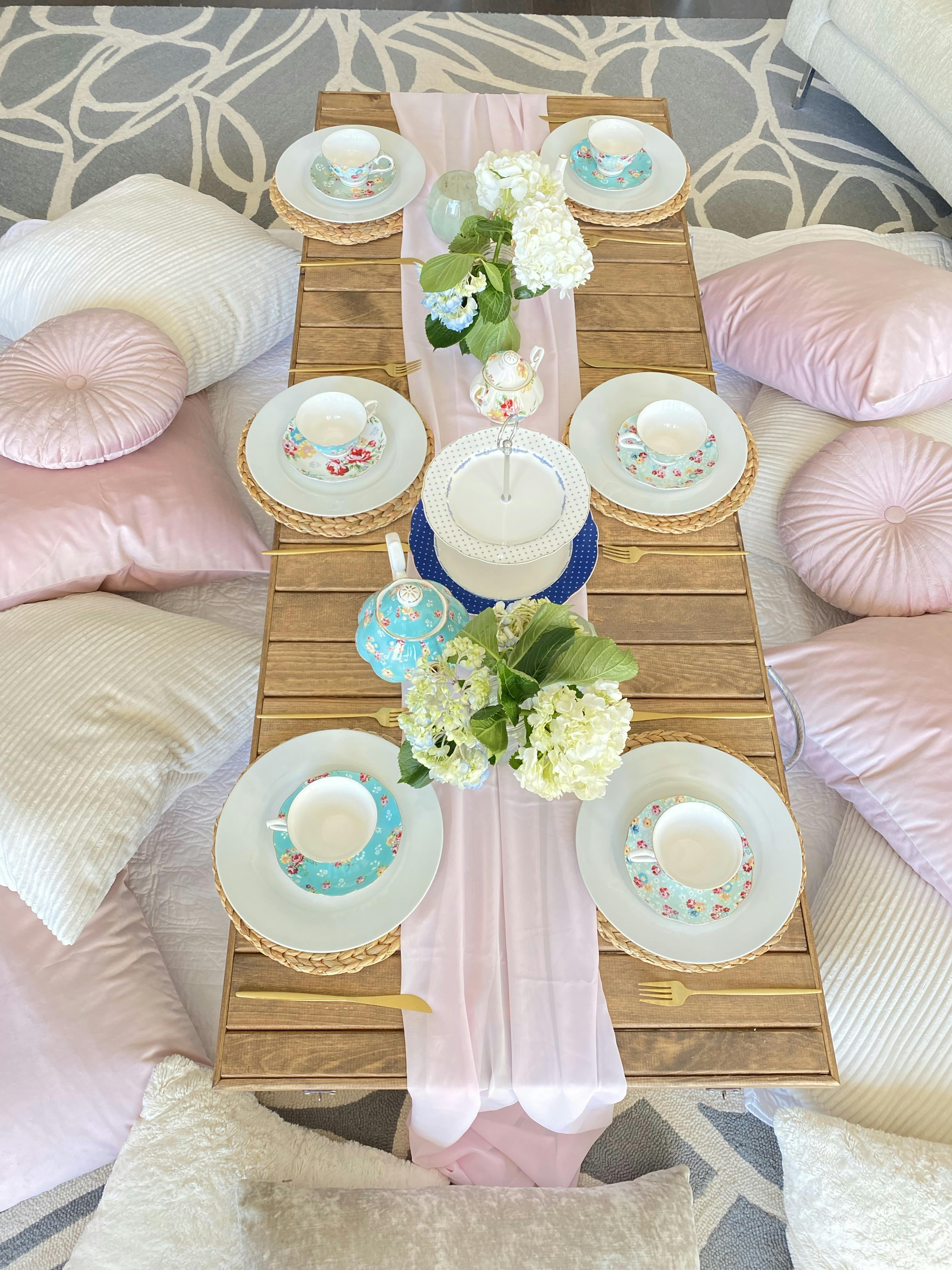Style Low Table & Pillows Rent for Events