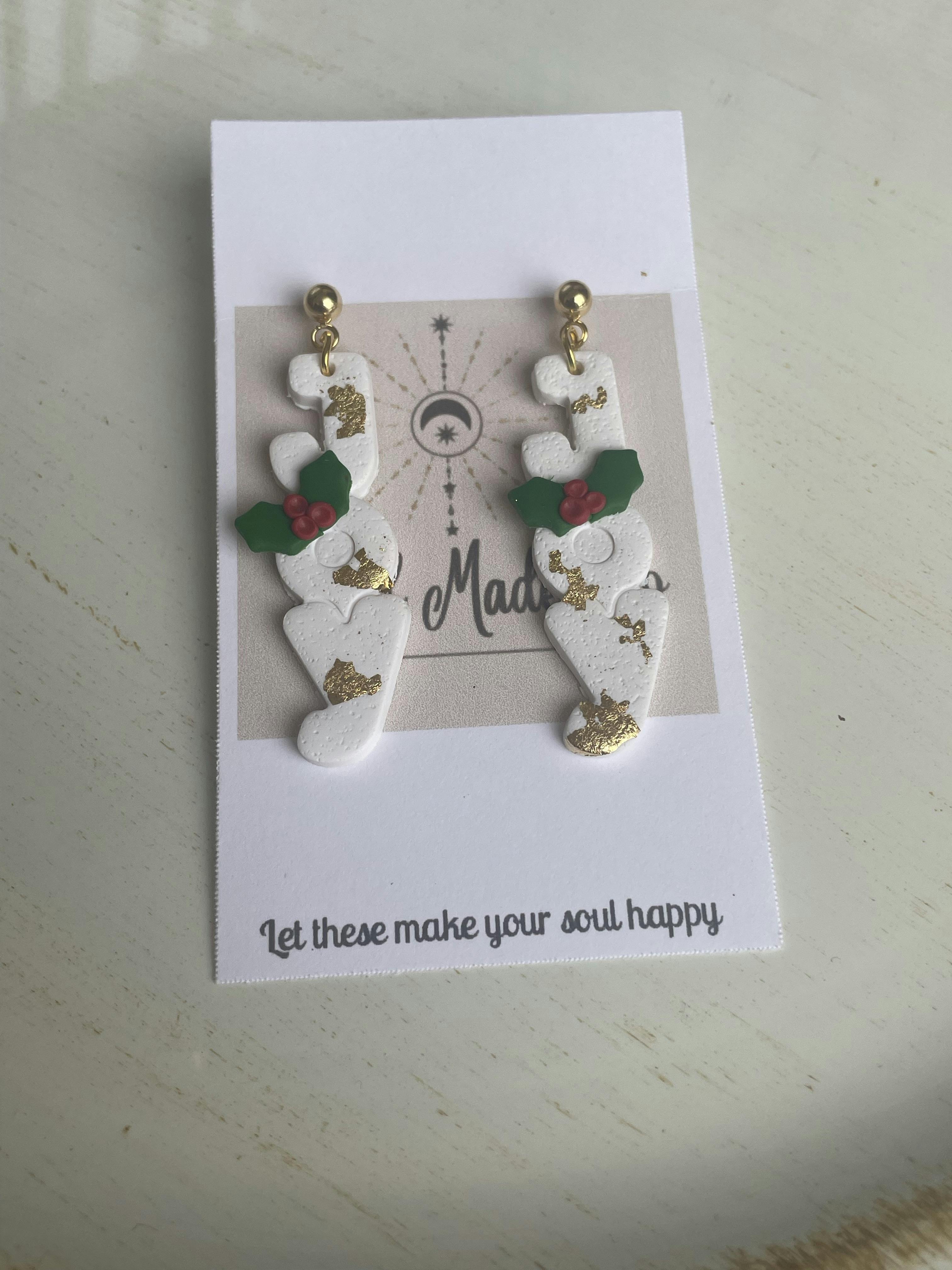 Joy clay Christmas earring